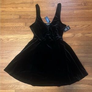 Express Black Velvet Mini Dress